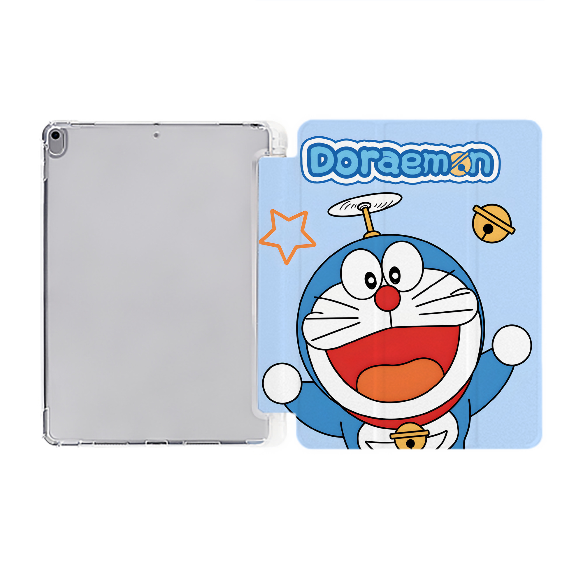 （画像用） ドラえもん Doraemon IPad ケース ペン収納付き 三つ折りスタンド PUレザー×シリコン 対応機種9.5/10.5/10.9インチ